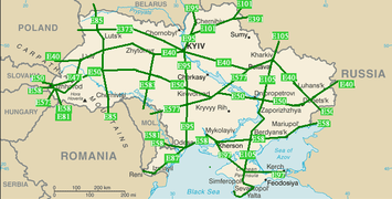 Ukrayna'da E-yolları ve diğer karayollar ağı