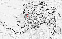 Villages at Roll Hill (red) within Cincinnati, Ohio