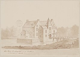 Het Huis te Andelst in 1837, door Frans Nicolaas Marius Eijck van Zuylichem