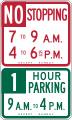 No Stopping/Parking Specific Hours R31(S)(CA)