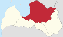 Location of Vidzeme in Latvia