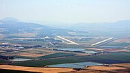 Ramat David Airbase seen from Mount Carmel, looking east-southeast, June 2019