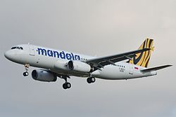 Airbus A320 im Markenauftritt Tigerair Mandala