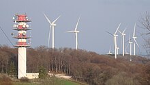 The wind farm in Lomont is at the limit of high Doubs specifically on the chain of Lomont through the Franche-Comte region from East to West