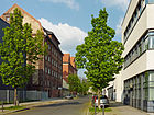 Gaußstraße, Sicht ab Slabystraße