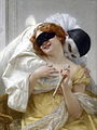 Pierrot t’embrace; Pierrot's omhelzing. Guillaume Seignac, circa 1900.