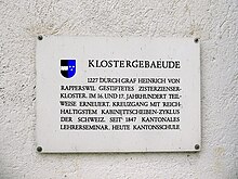 Informationstafel, Klostergebäude Wettingen