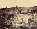 Tapınak Dağı Üzerinde Kubbetü's-Sahre ve Ağlama Duvarı, fotoğraf, 1857