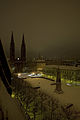 Luisenplatz in Wiesbaden mit Waterloo-Denkmal und Kirche St. Bonifatius