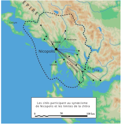 Communities participating in the synoecism of Nikopolis and the boundaries of the territory