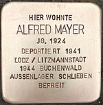 Stolperstein für Alfred Mayer (Bruchstraße 31)