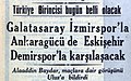 5 Haziran 1949 tarihli Ulus gazetesinde 1949 Türkiye Futbol Birinciliği