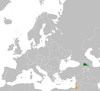 Location map for Armenia and Israel.