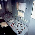 Battery Control Officer operating position with the acquisition radar operator on the left and the computer operator on the right