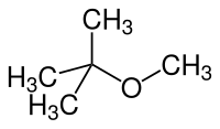 Strukturformel von Methyl-tert-butylether