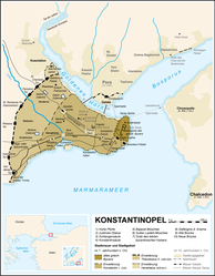 Karte des spätantiken und mittelalterlichen Konstantinopels (von Fremantleboy)