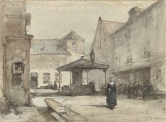 Johannes Bosboom: Stadspleintje, ca. 1870