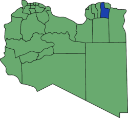 Die Lage von Munizip al-Quba in Libyen