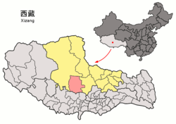 Location of Xainza County within Tibet