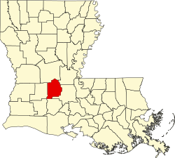 Karte von Evangeline Parish innerhalb von Louisiana