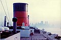 RMS Queen Elizabeth approaching New York harbour, 1965