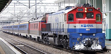 Diesel locomotives trains Car-type Saemaeul-ho (End of service, but occasionally group tour train or occasional temporary train)