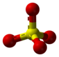 Ball-and-stick model of the sulfate anion