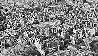 Warsaw Old Town after the Warsaw uprising with 85% of the city destroyed
