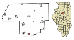 Location of Congerville in Woodford County, Illinois.