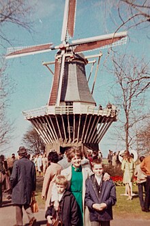 Historisches Foto der Windmühle Keukenhof in 1969.