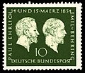 Briefmarke: Paul Ehrlich und Emil von Behring (1954)