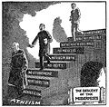 "The Descent of the Modernists", by E. J. Pace, first appearing in his book Christian Cartoons, published in 1922.