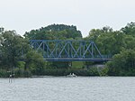 Eisenbahnbrücke Pritzerber See von der Havel aus