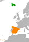 Location map for Iceland and Spain.