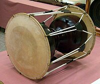 Jang-gu is one of instruments played during the Yeongsanjae ceremony.