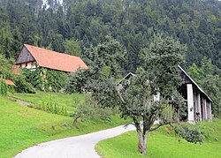 The hamlet of Dolenc in Podpleče