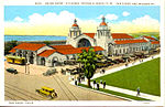 Post card of San Diego's "Union Depot" in 1920