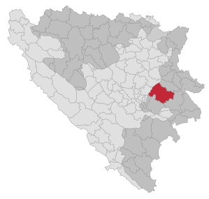 Lage der Gemeinde Sokolac in Bosnien und Herzegowina (anklickbare Karte)