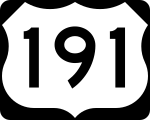 Straßenschild des U.S. Highways 191