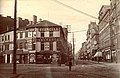 The intersection of Weybosset and Westminster Streets in 1892, prior to the construction of the building