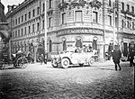 A car fully decorated with white flowers in Kazan, May 1913.