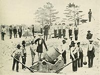 Confederate mortar crew at Warrington, Florida in 1861, across from Fort Pickens