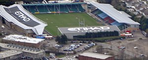 Luftbild des Twickenham Stoop Stadium