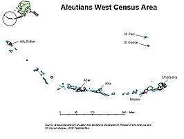 Kaart van Aleutians West Census Area