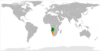 Location map for Angola and Namibia.