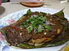 Barbecued stingray with sambal chilli paste