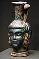 Blue head flask (Roman, AD 300–500, cast glass)