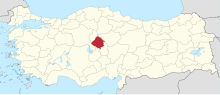 Kırşehir'in Türkiye'deki konumu