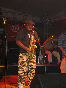 Lester Sterling playing alto sax with The Skatalites at Njoki Summer Festival, Ajdovščina, Slovenia, 06/23/07.