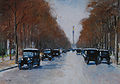 Tiergartenallee mit Siegessäule, 1925, Pastell auf Pappe, 33,5 × 49 cm